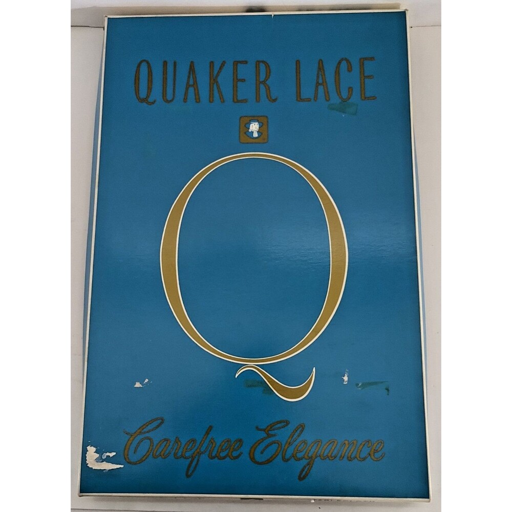 Vintage Quaker Lace Carefree Elegance Newport 859 70" x 90" Oblong Natural NOS